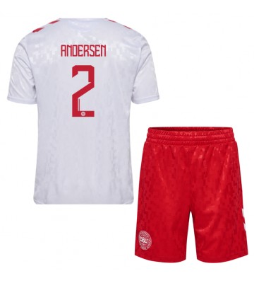 Danmark Joachim Andersen #2 Udebanesæt Børn EM 2024 Kort ærmer (+ korte bukser)